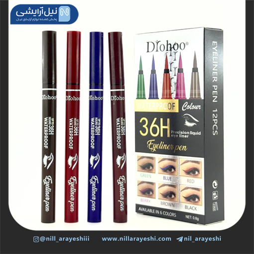 خط چشم رنگی ماژیکی قلمی 36 ساعته دورهو کد Zy23012