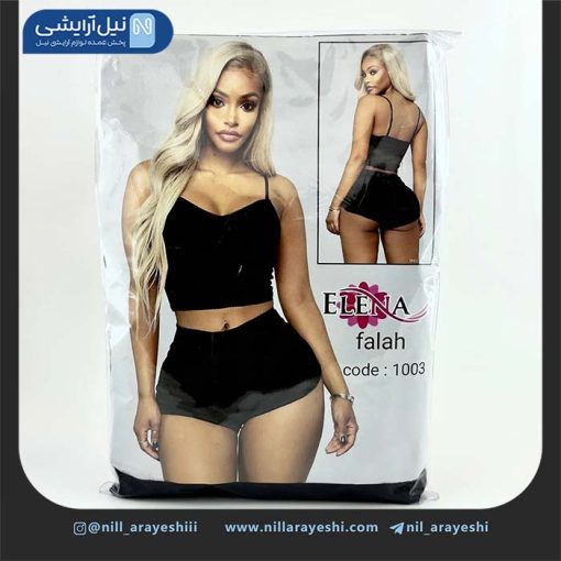 ست تاپ و شلوارک مخمل ساده النا