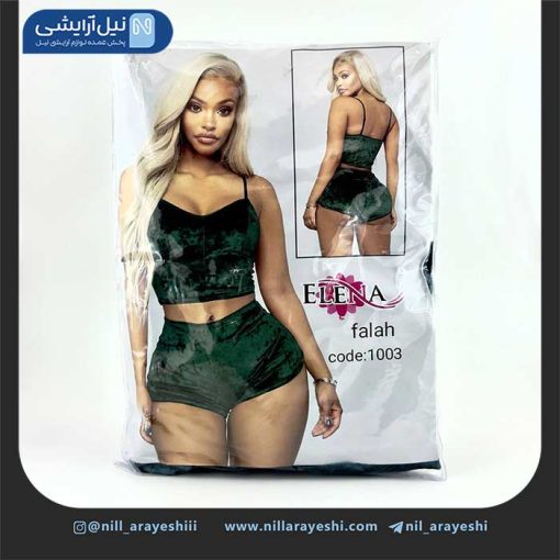 ست تاپ و شلوارک مخمل ساده النا