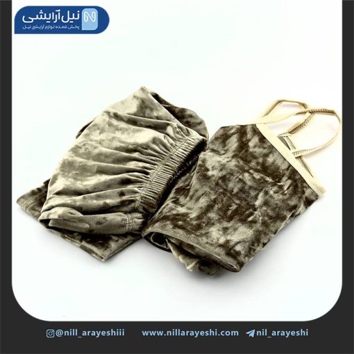 ست تاپ و شلوارک مخمل ساده النا