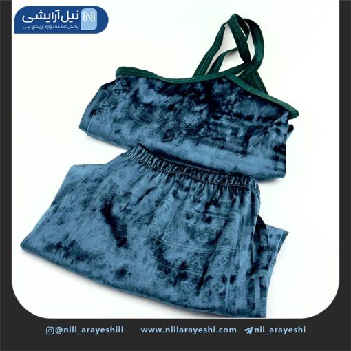 ست تاپ و شلوارک مخمل ساده النا