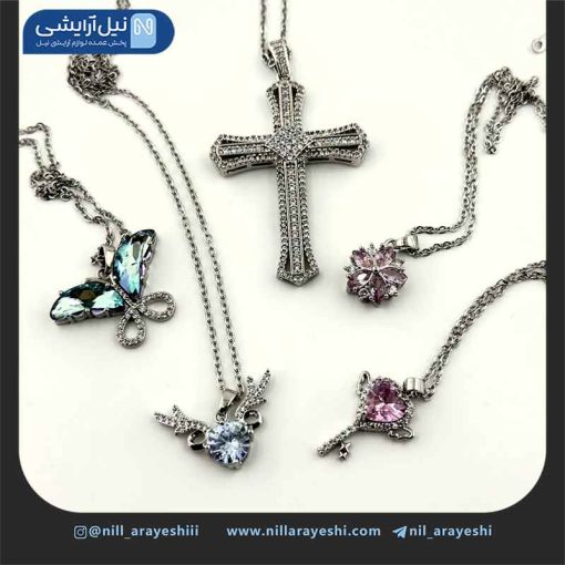 گردنبند استیل نقره ای