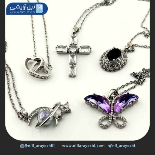گردنبند استیل نقره ای