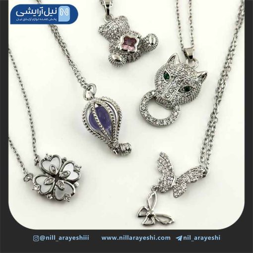 گردنبند استیل نقره ای